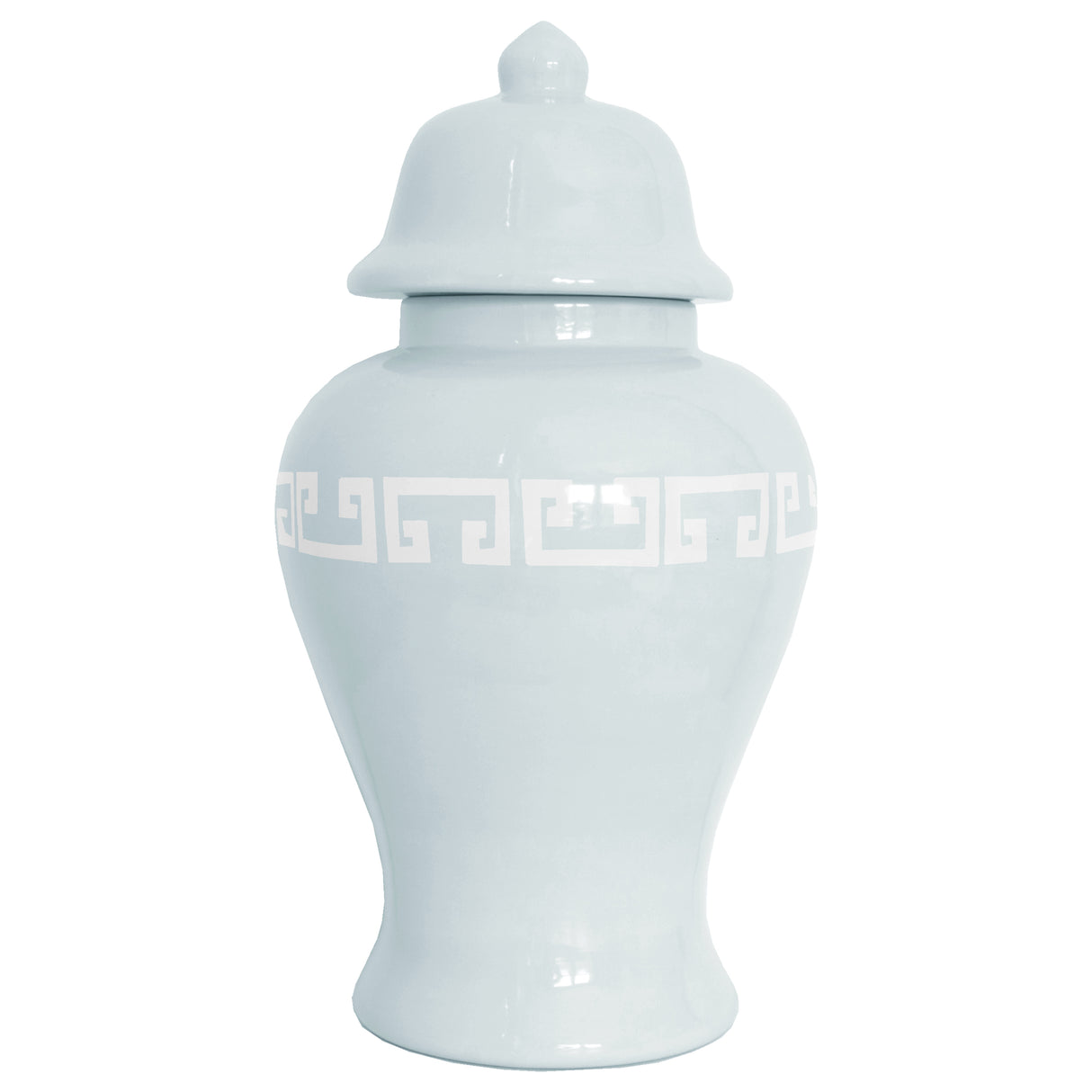 Hydrangea Blue Greek Key Ginger Jars