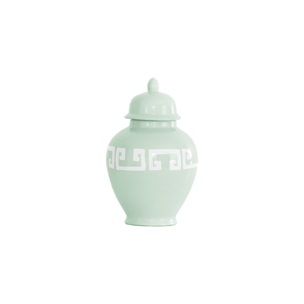 Sea Glass Greek Key Ginger Jars