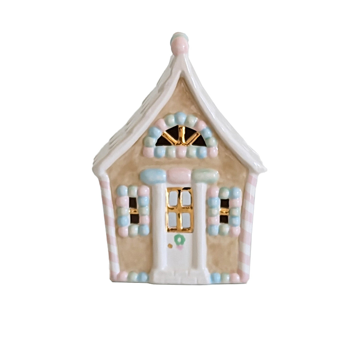 Pastel Gingerbread House with 22K Gold Accents | Wholesale