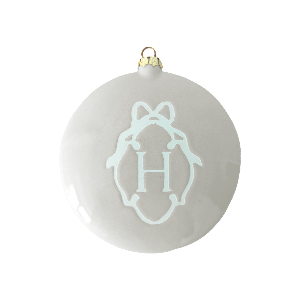 Large Ornament with Bow Monogram | Wholesale