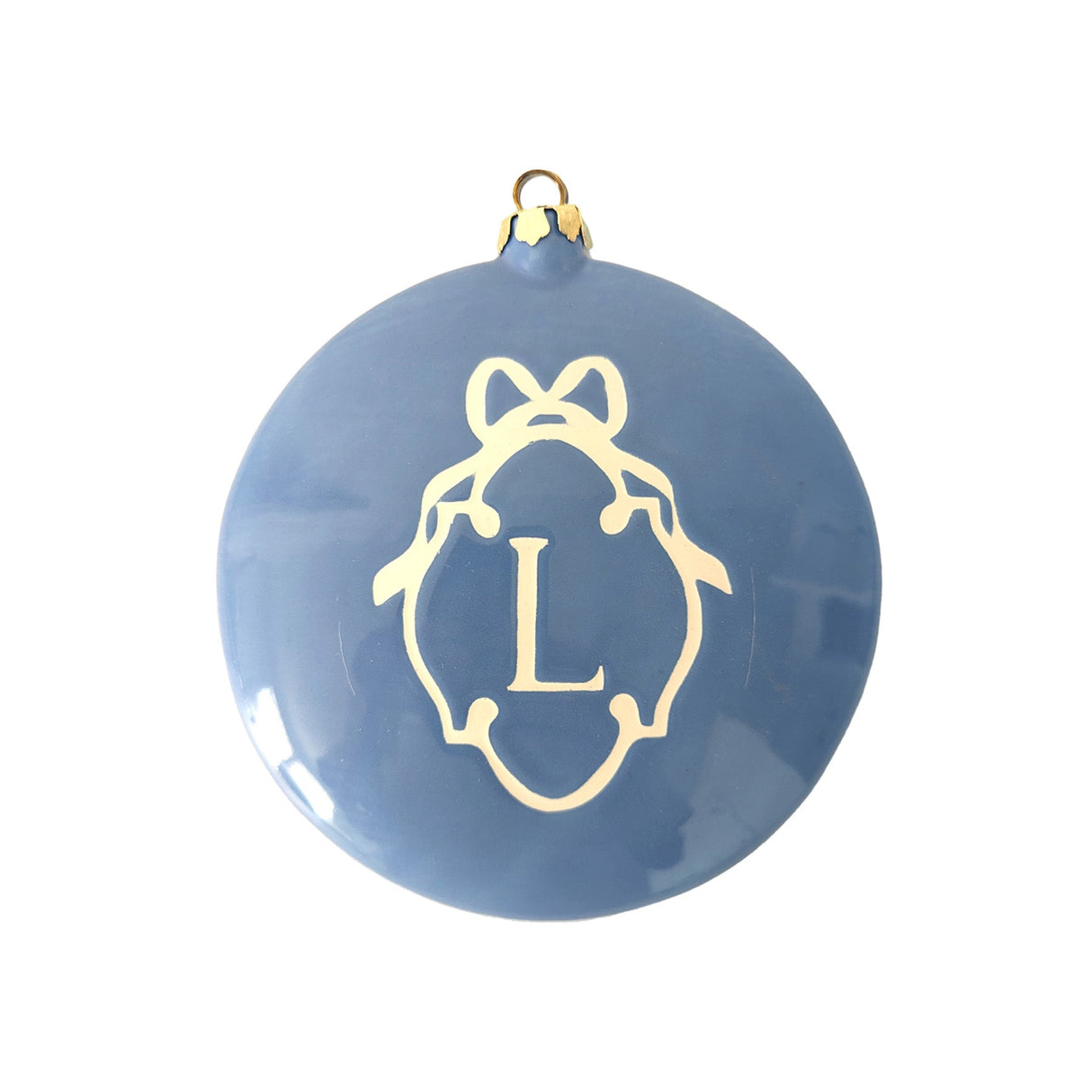Large Ornament with Bow Monogram | Wholesale