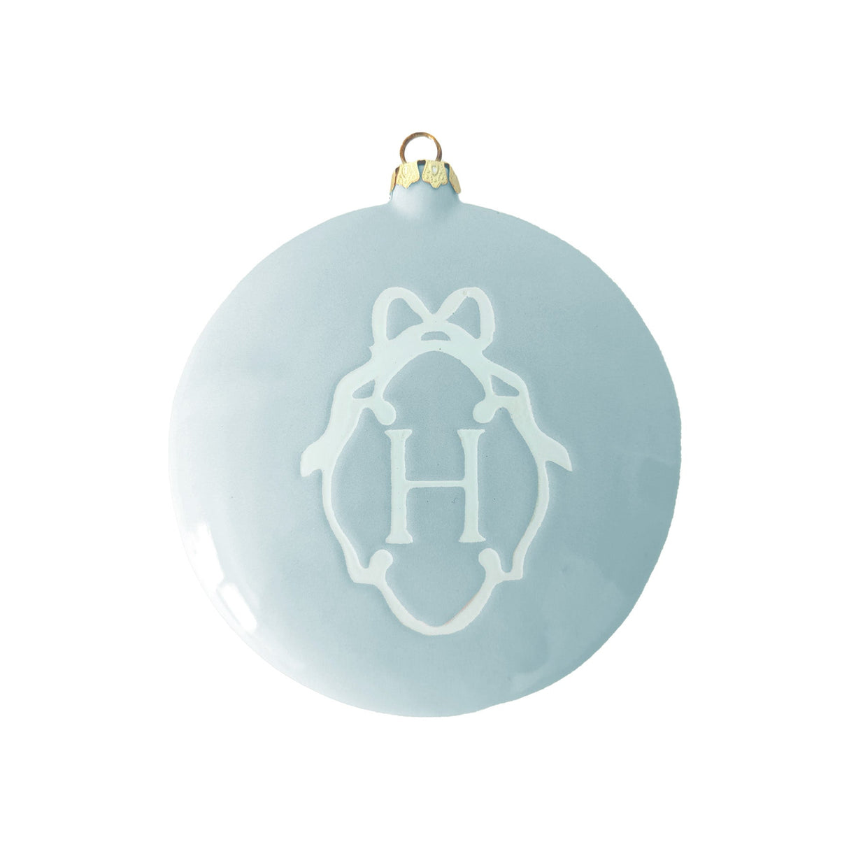 Large Ornament with Bow Monogram | Wholesale
