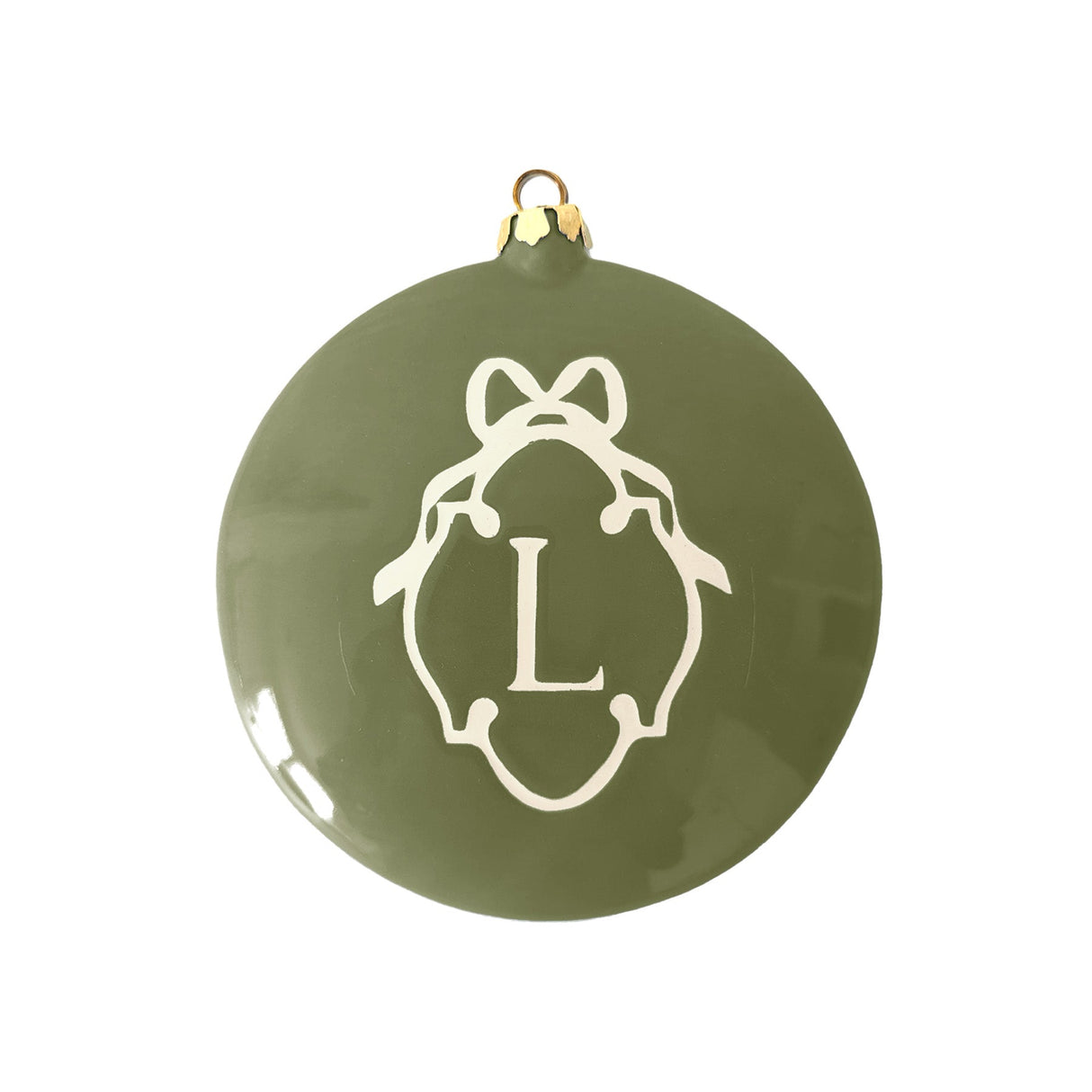 Large Ornament with Bow Monogram | Wholesale
