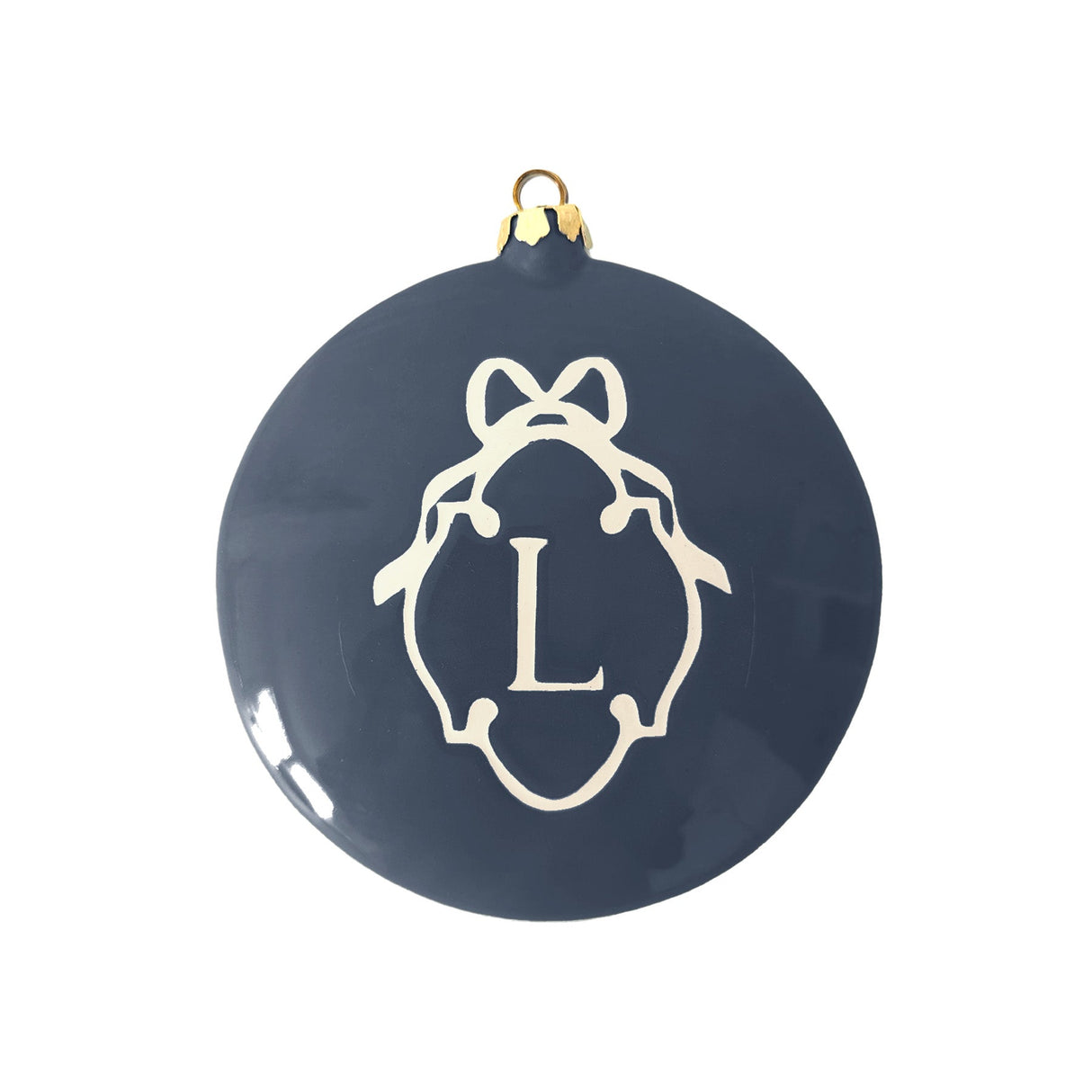 Large Ornament with Bow Monogram | Wholesale