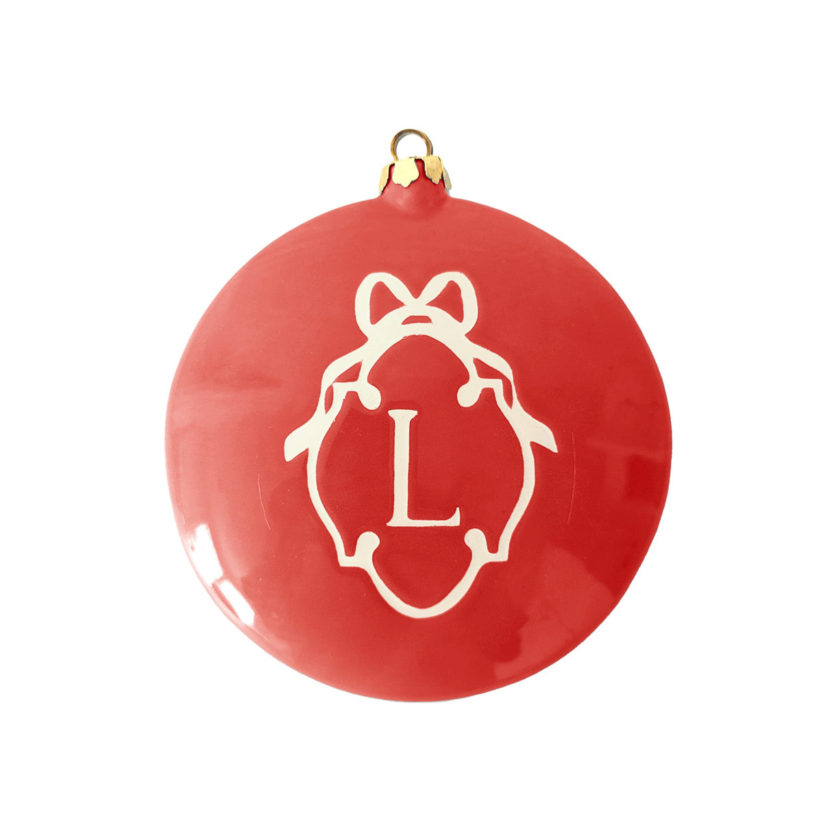Large Ornament with Bow Monogram | Wholesale