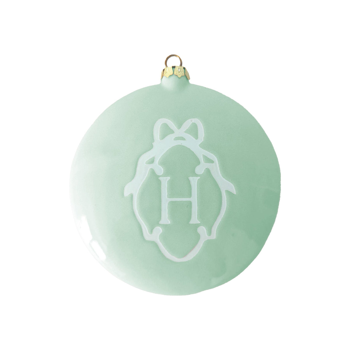 Large Ornament with Bow Monogram | Wholesale