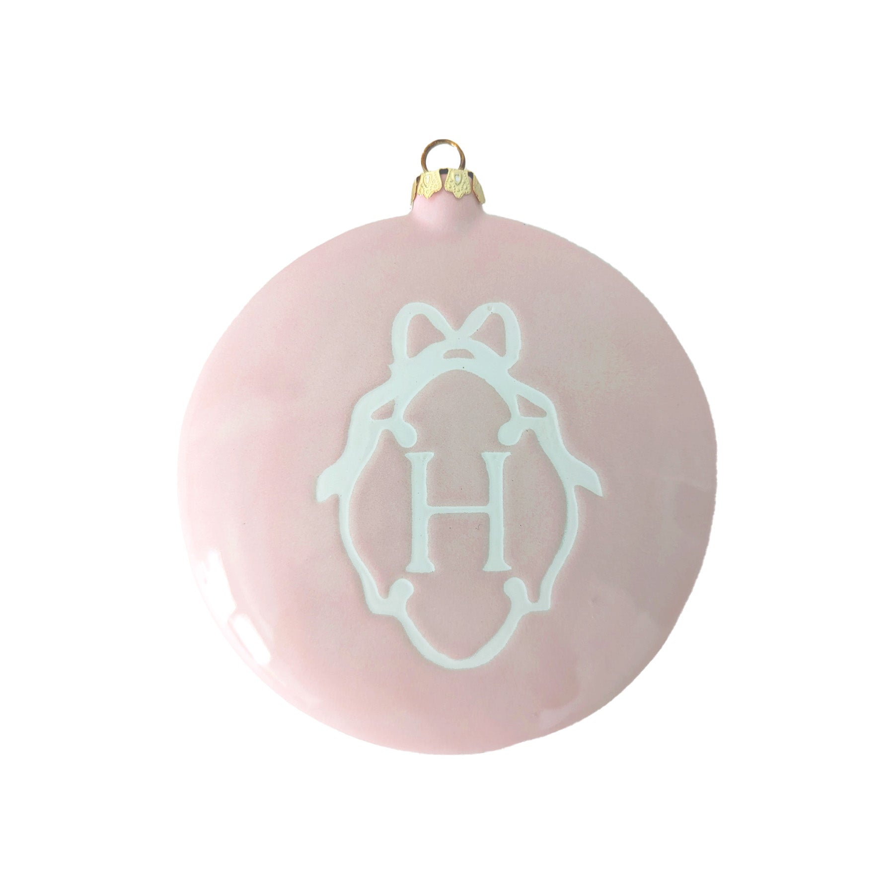 Custom Preppy Ceramic Ornament w/ Monogram