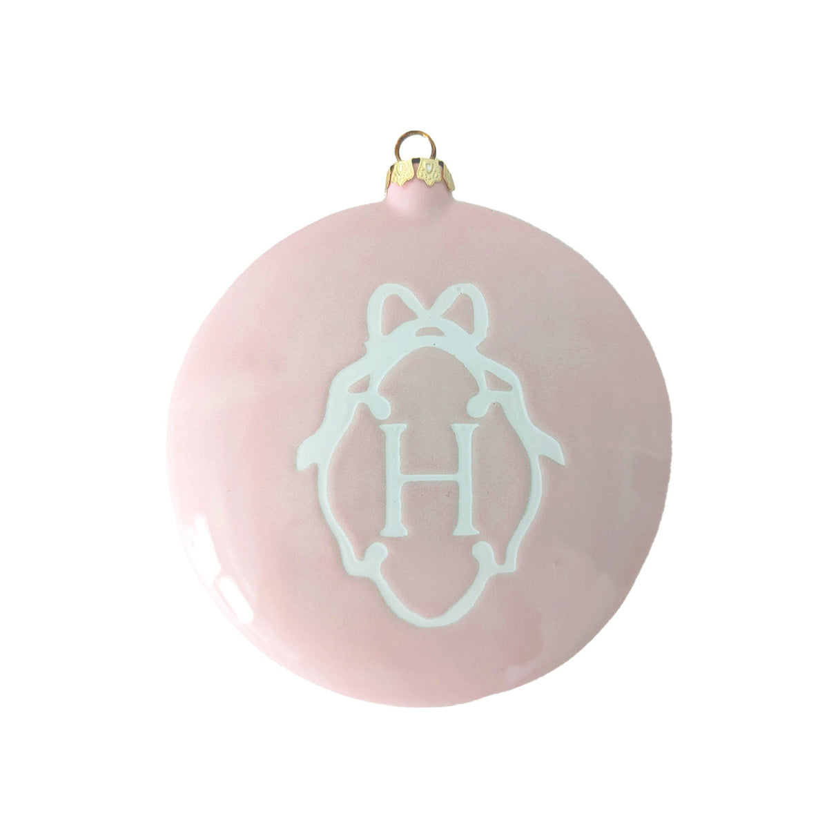 Large Ornament with Bow Monogram | Wholesale
