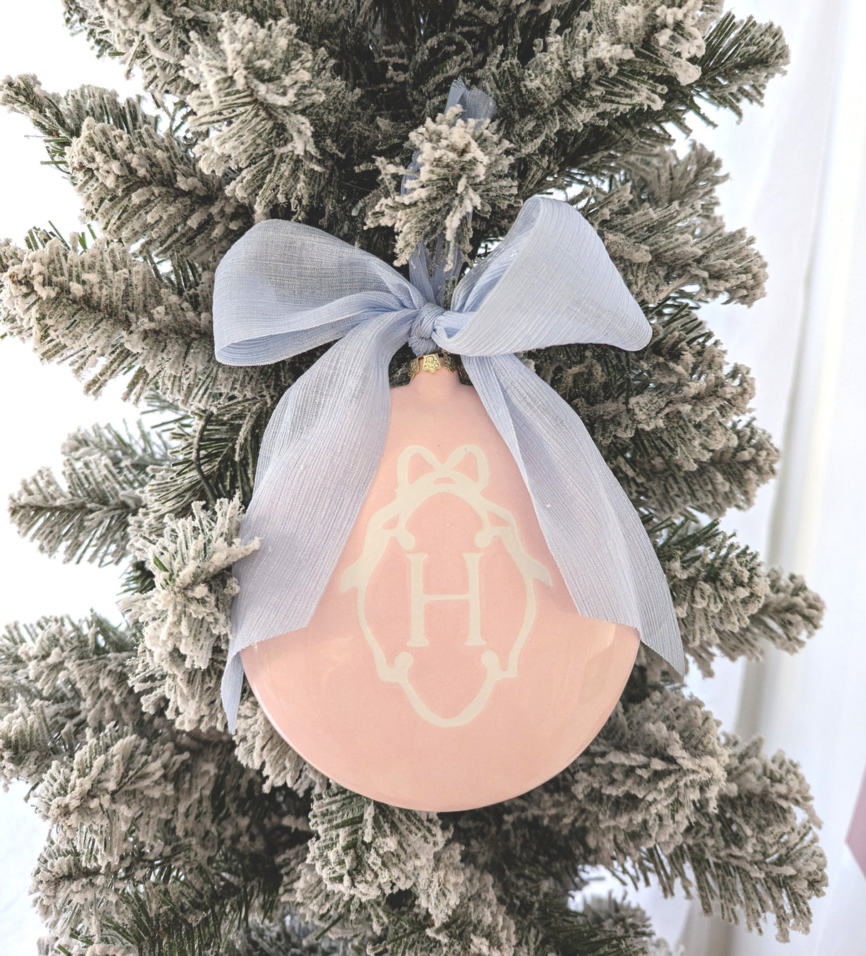 Large Ornament with Bow Monogram | Wholesale
