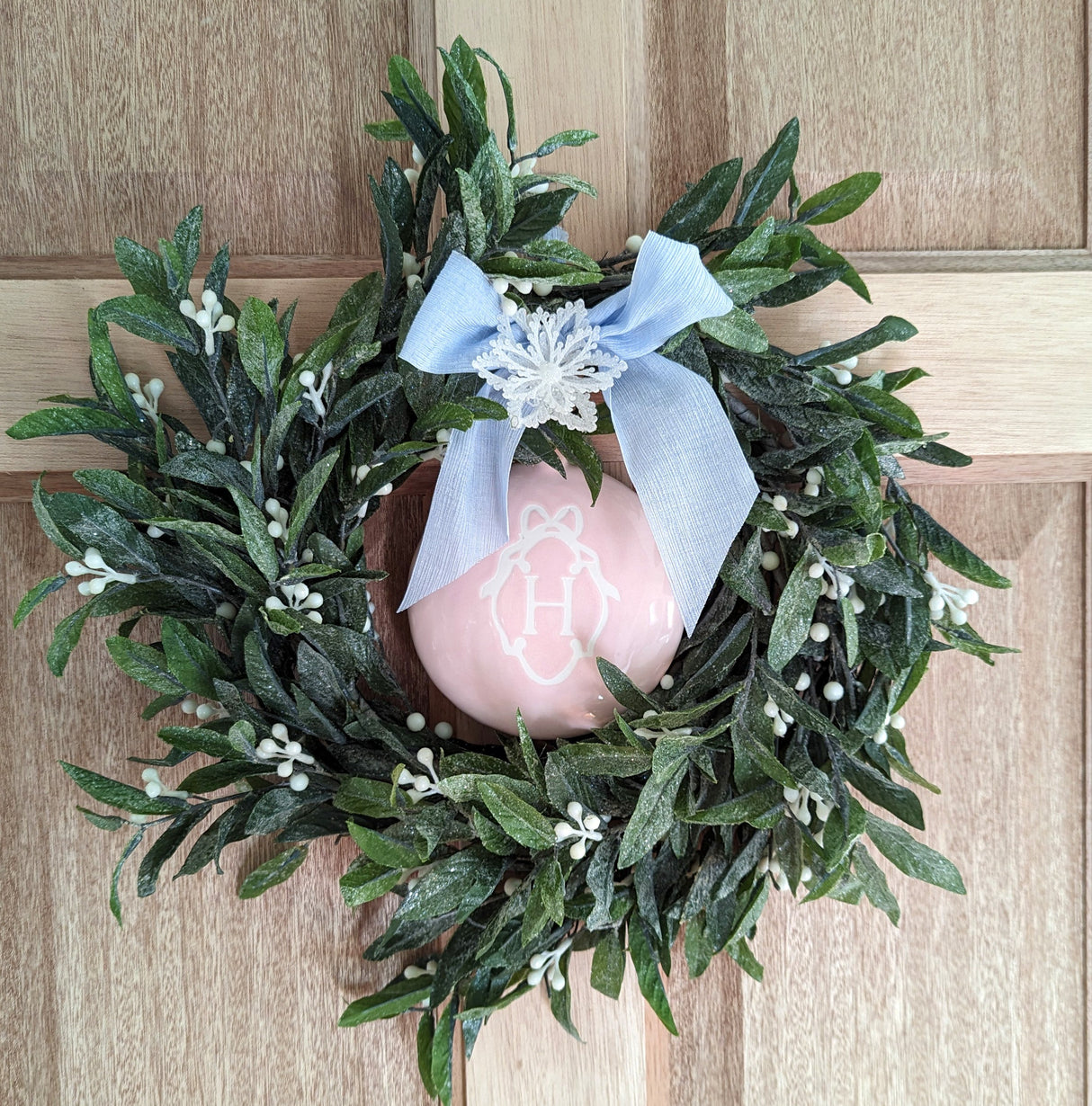 Large Ornament with Bow Monogram | Wholesale