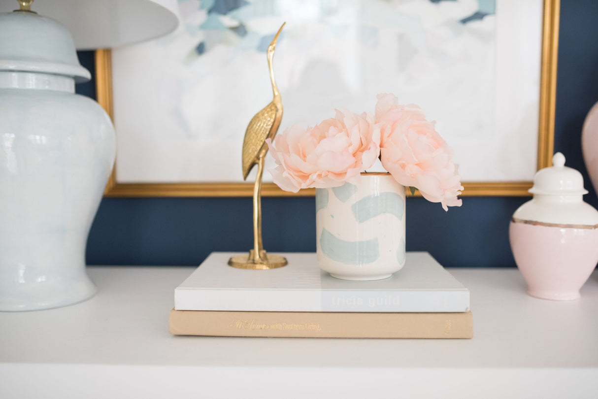 Hydrangea Light Blue Ginger Jar Lamp