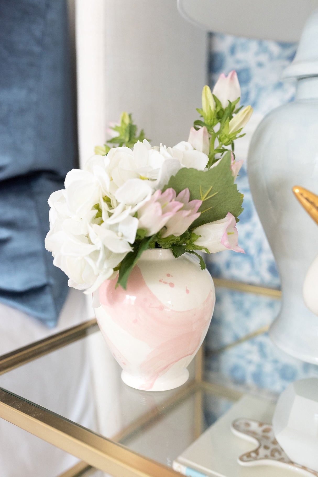Robin's Egg Brushstroke Ginger Jar
