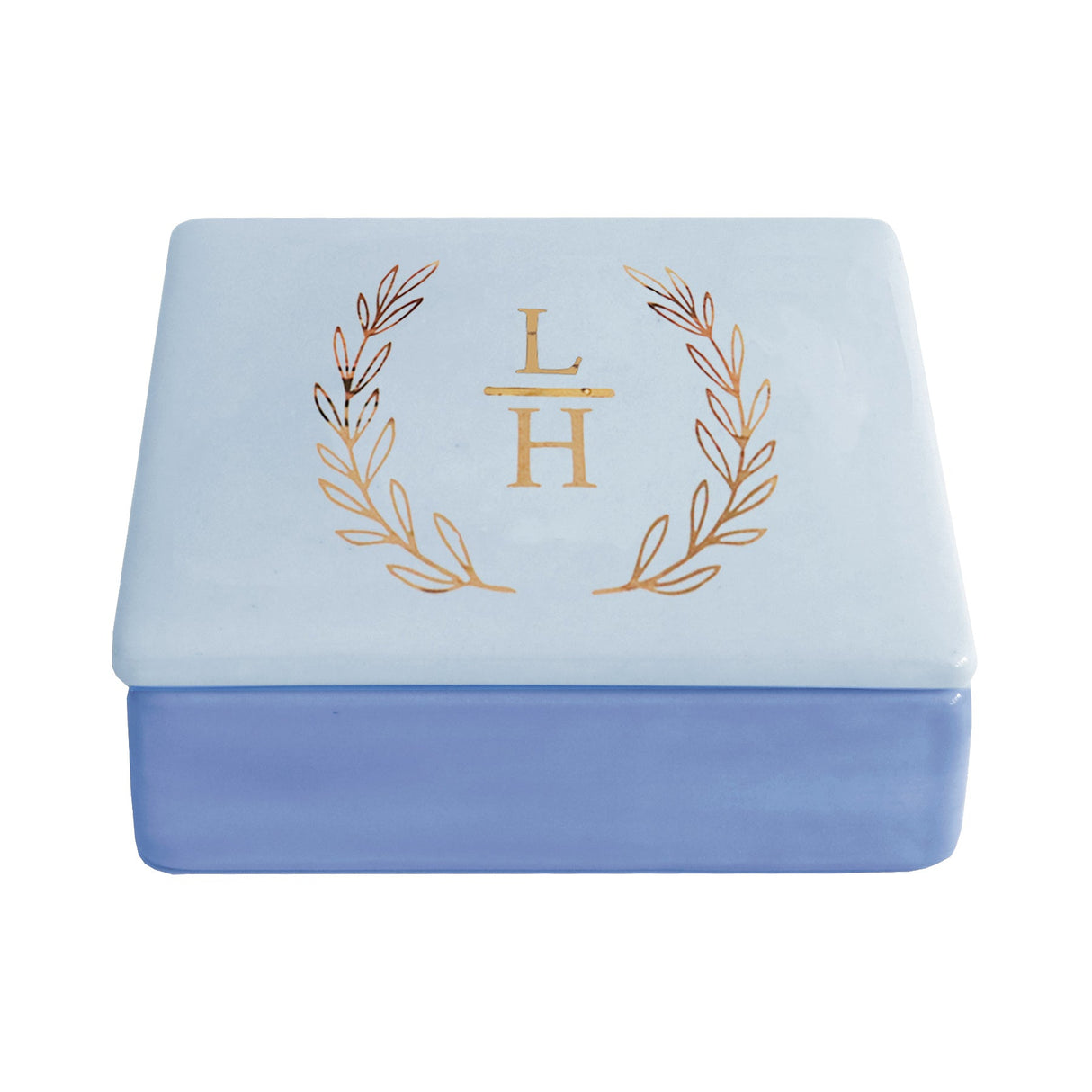 Laurel Wreath Monogram Two-Tone Box