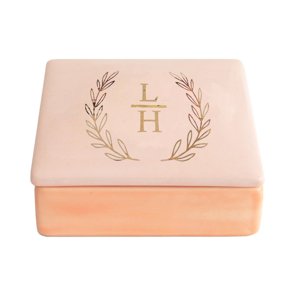 Laurel Wreath Monogram Two-Tone Box