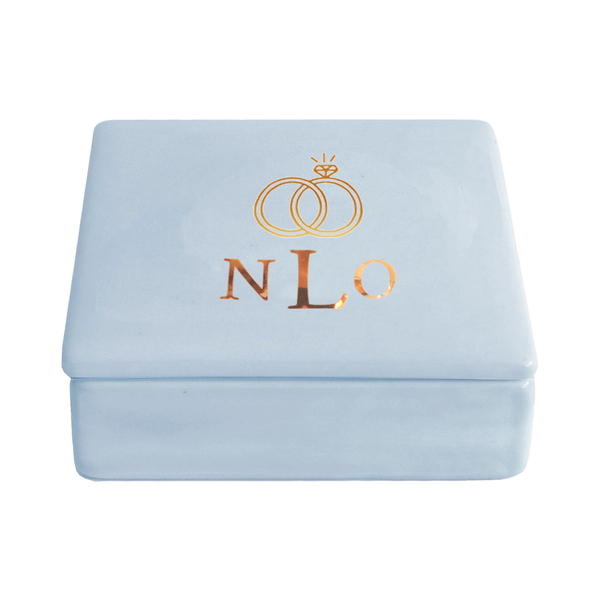 Wedding Keepsake Monogrammed Box with Diamond Ring