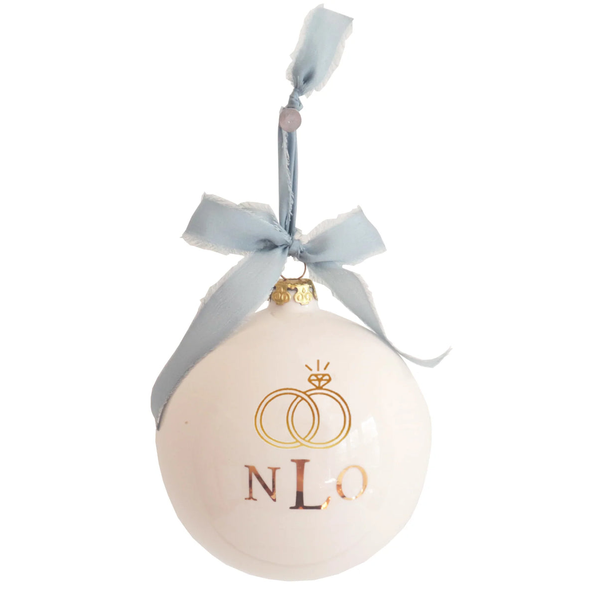 Monogrammed Keepsake Ornament- Wedding with Diamond Ring | Wholesale