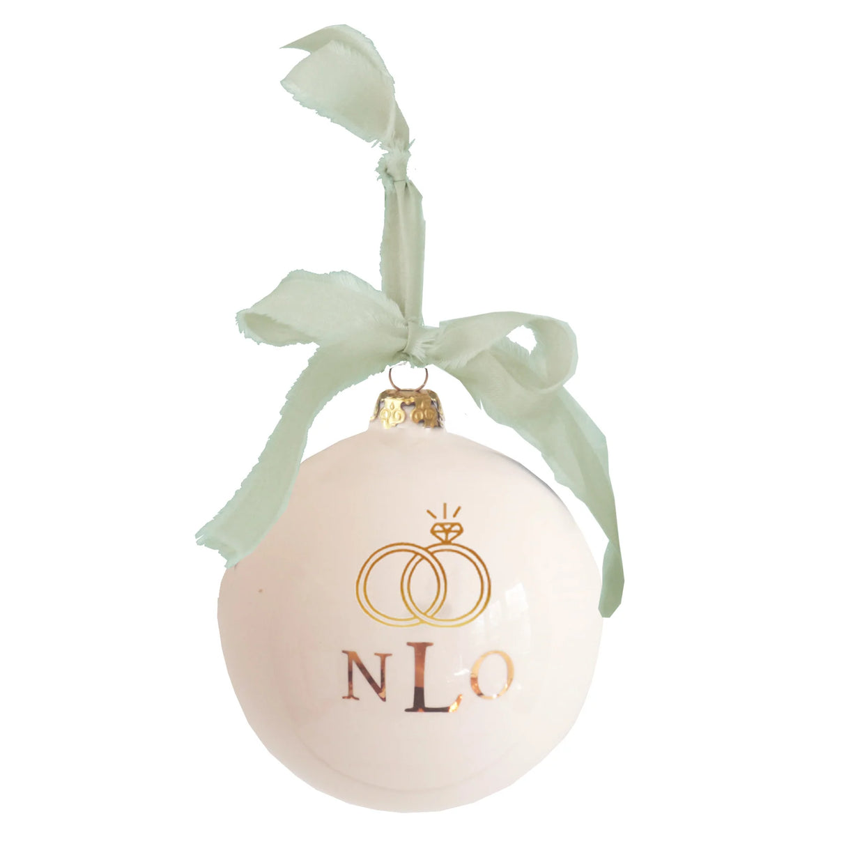Monogrammed Keepsake Ornament- Wedding with Diamond Ring | Wholesale