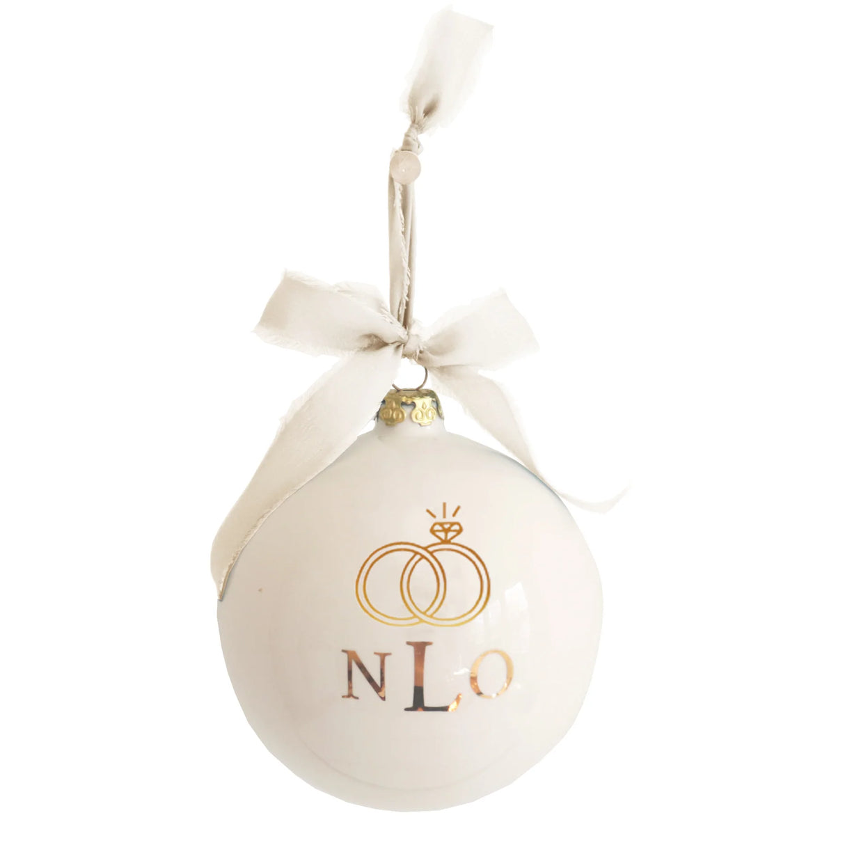 Monogrammed Keepsake Ornament- Wedding with Diamond Ring | Wholesale