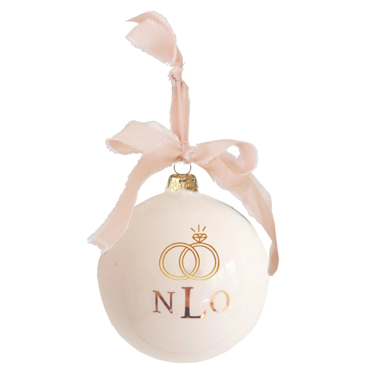 Monogrammed Keepsake Ornament- Wedding with Diamond Ring | Wholesale