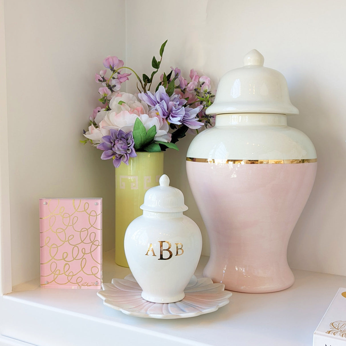 Classic Monogram Ginger Jars in White