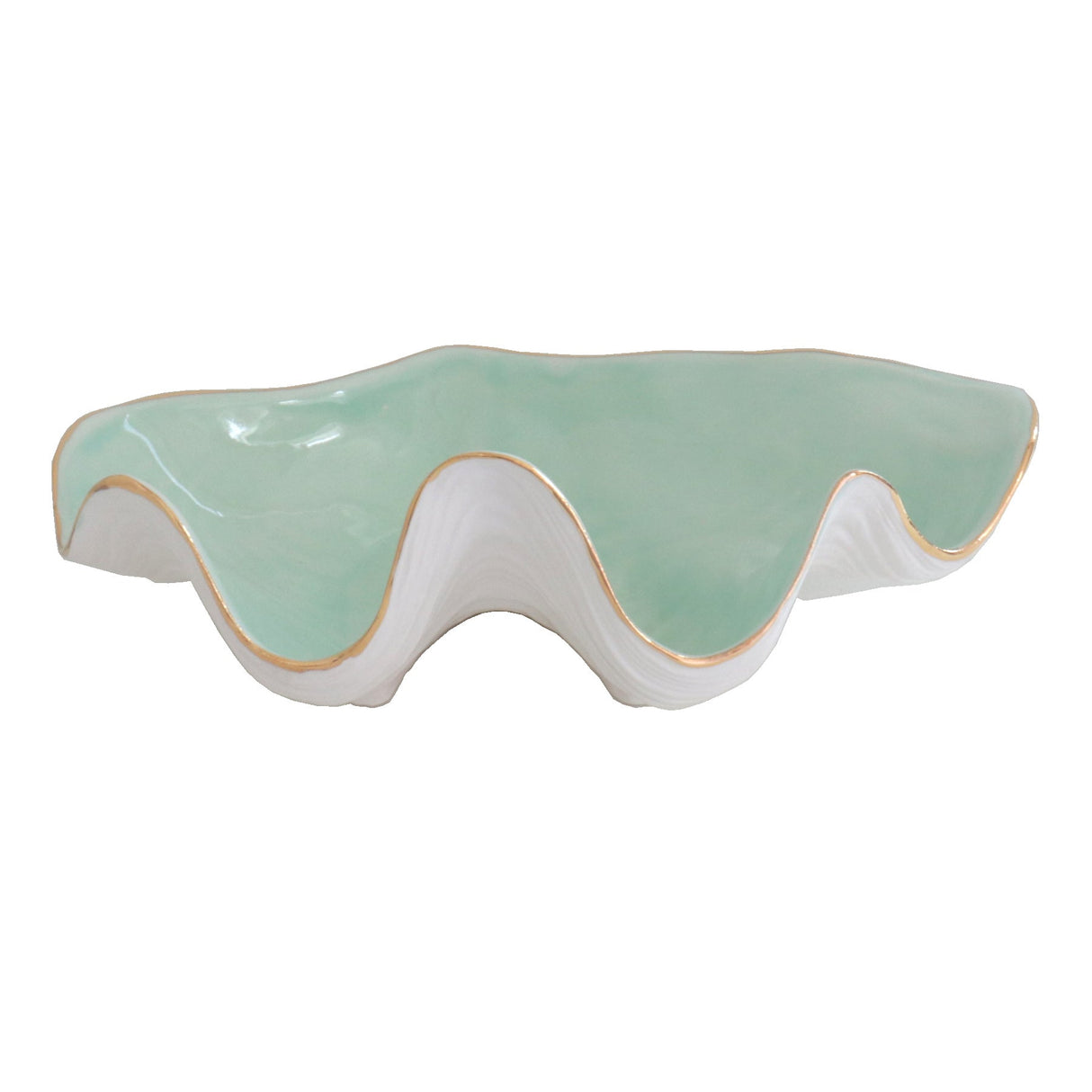 Clam Shell Bowl with 22K Gold Accent