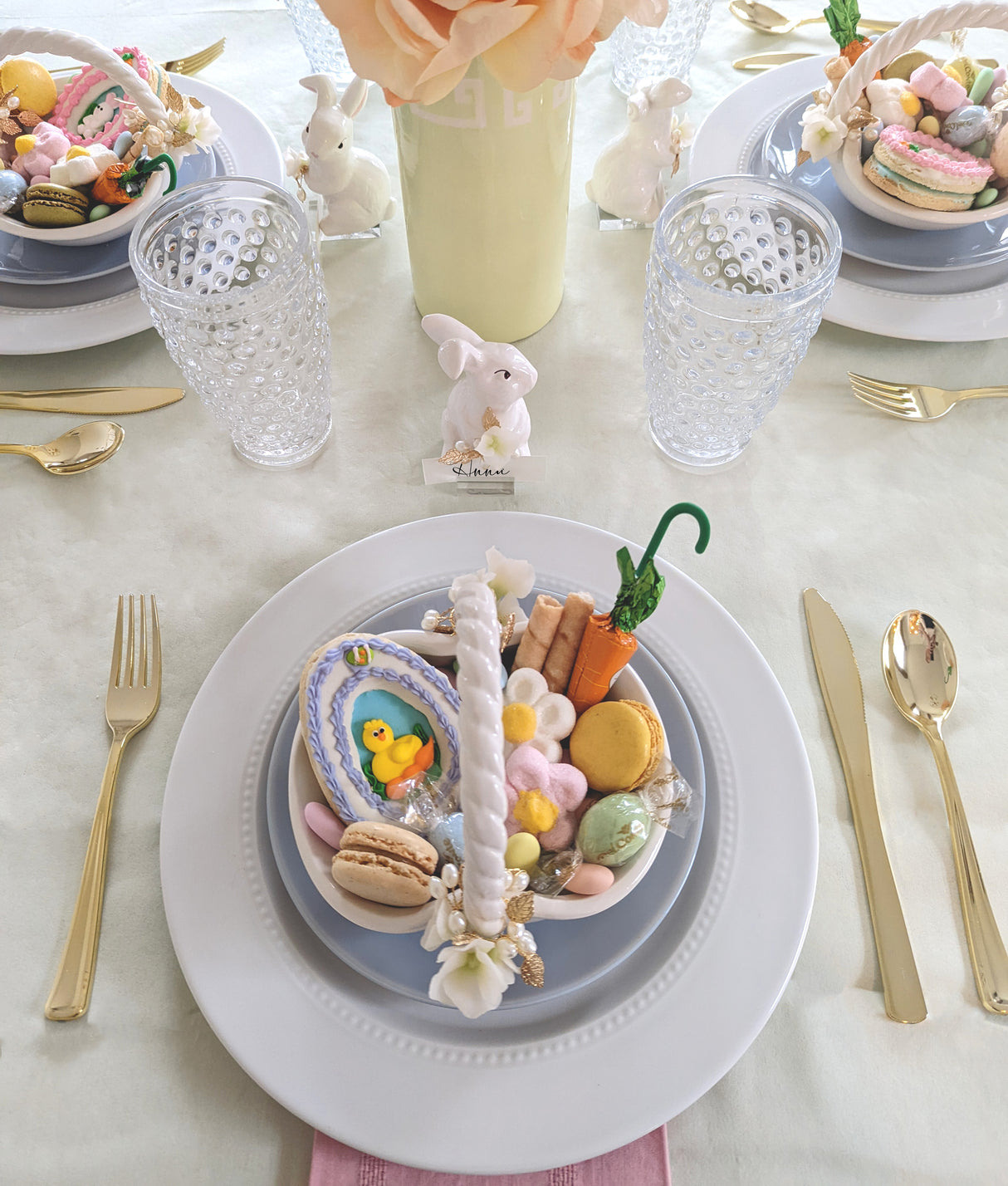 Bunny and Basket Serving Dish with Card Holder | Wholesale