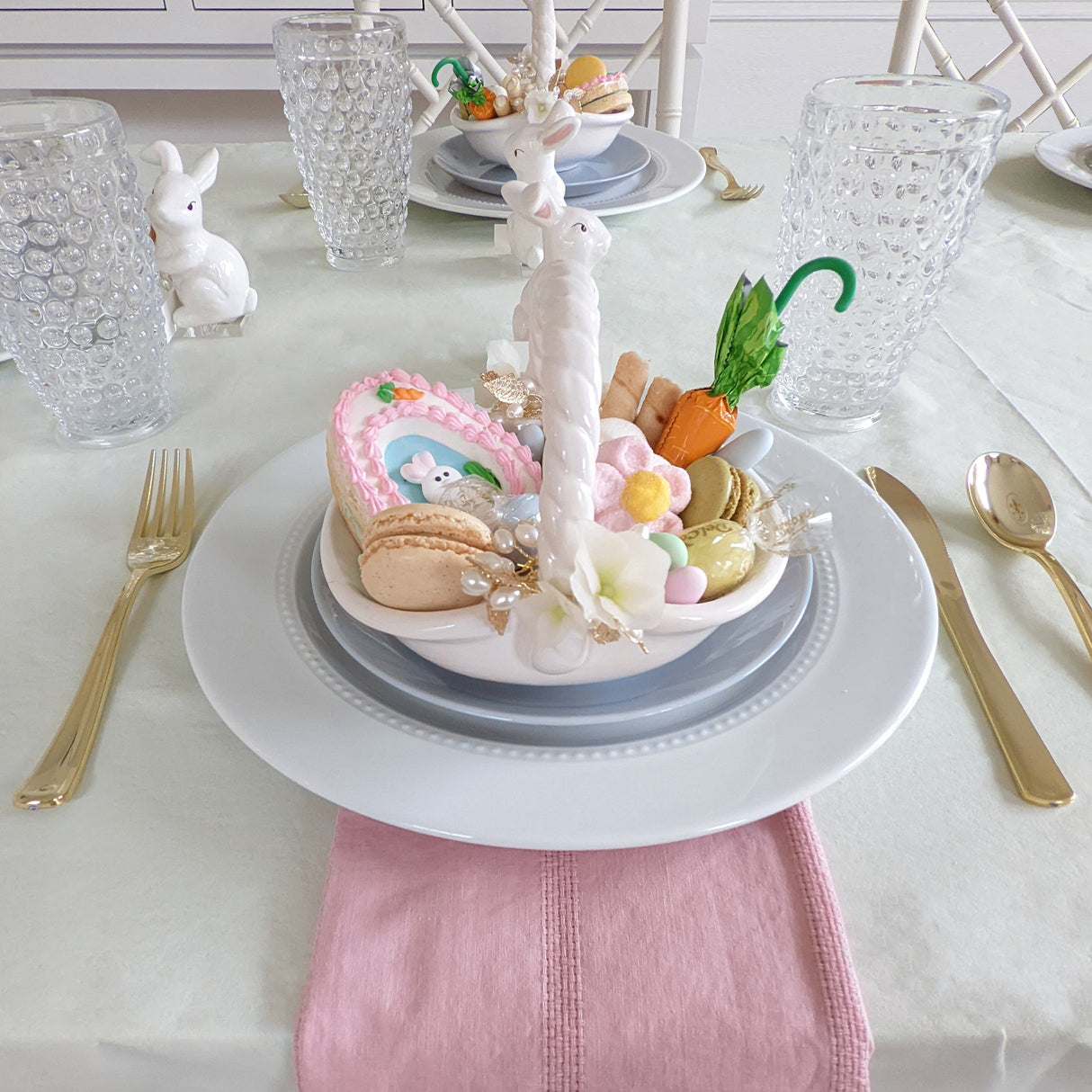 Bunny and Basket Serving Dish with Card Holder | Wholesale