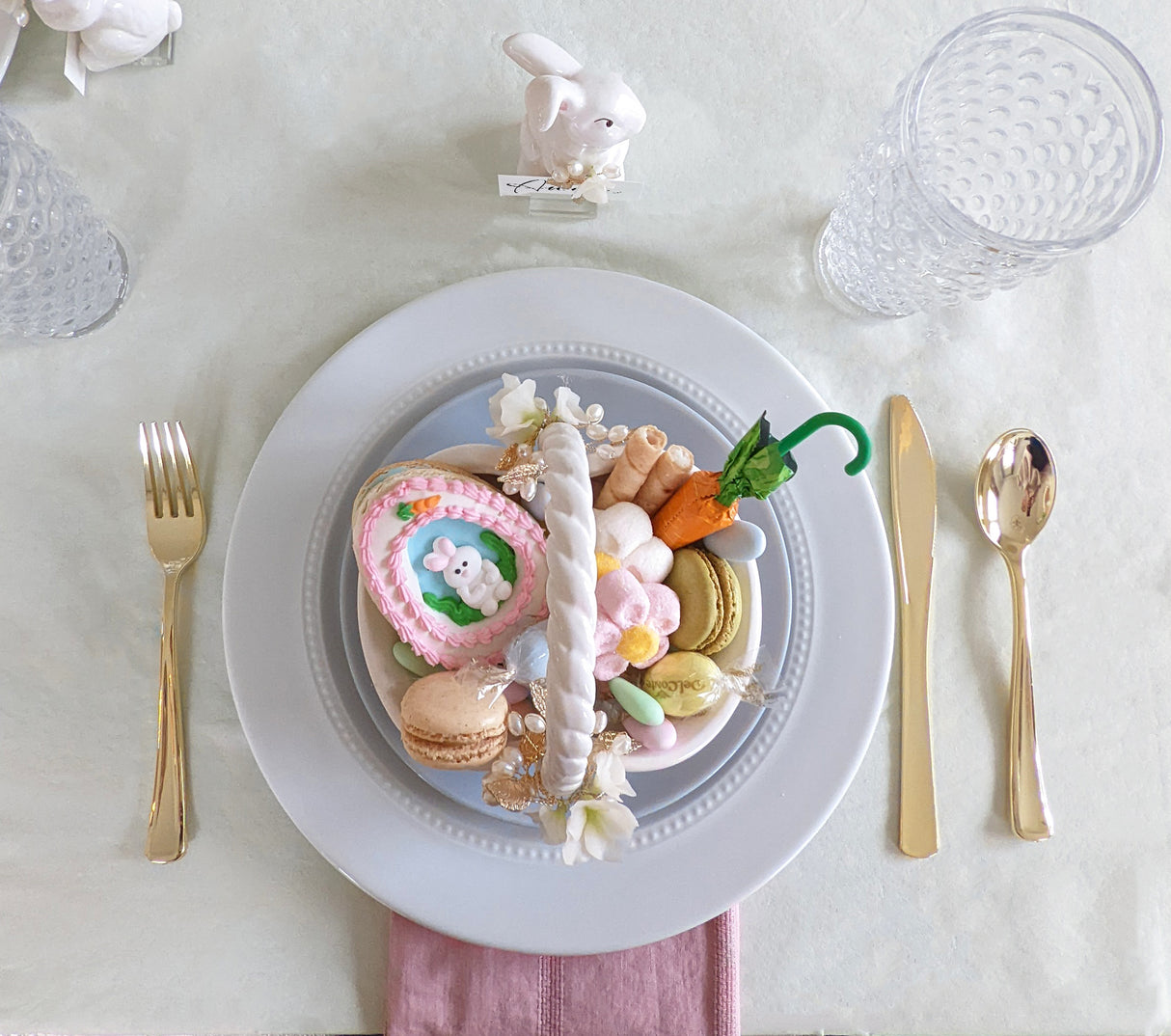 Bunny and Basket Serving Dish with Card Holder | Wholesale