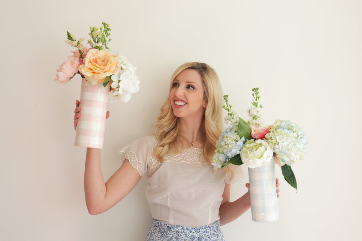 Gingham Column Vase | Wholesale