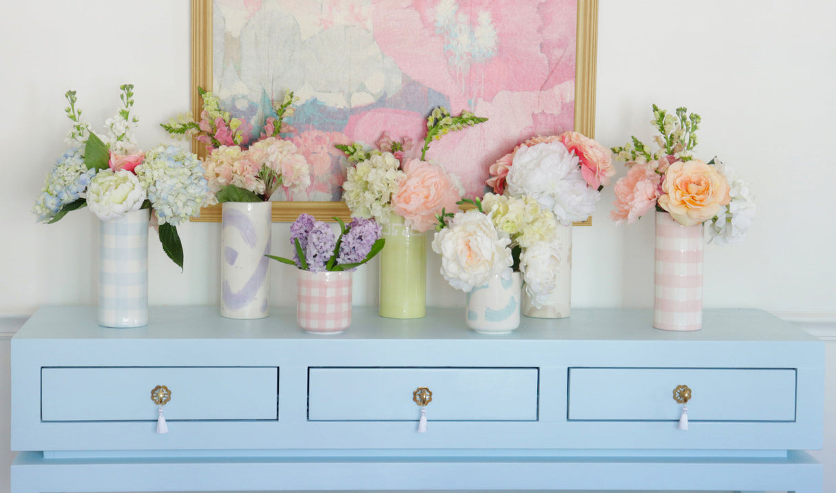 Gingham Column Vase | Wholesale