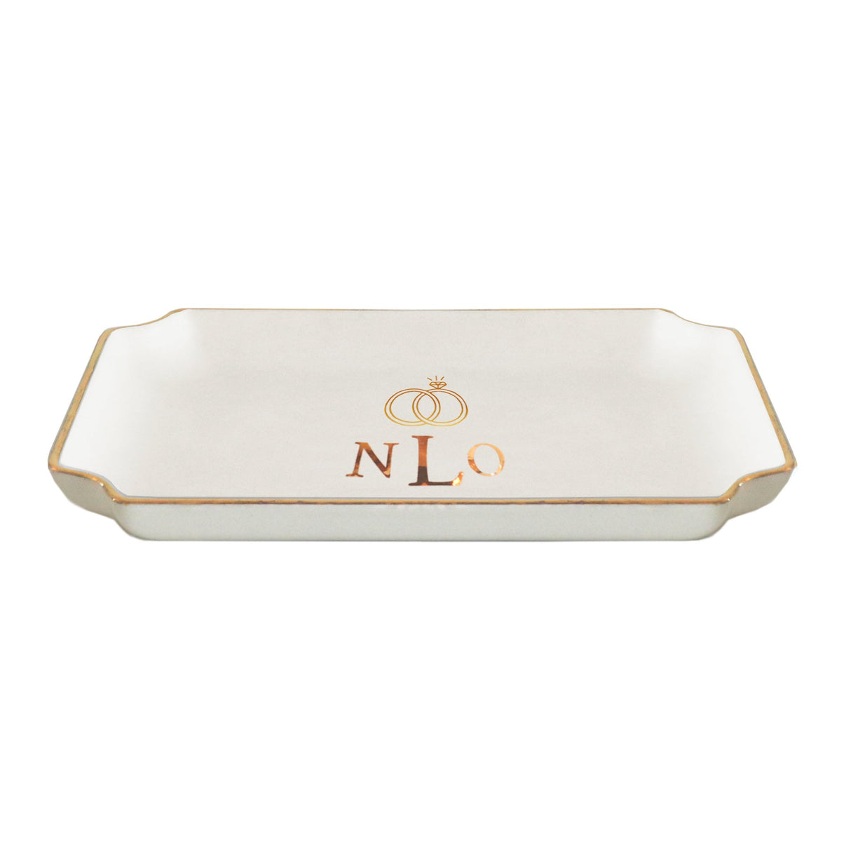 Wedding Keepsake Monogrammed Tray with Diamond Ring