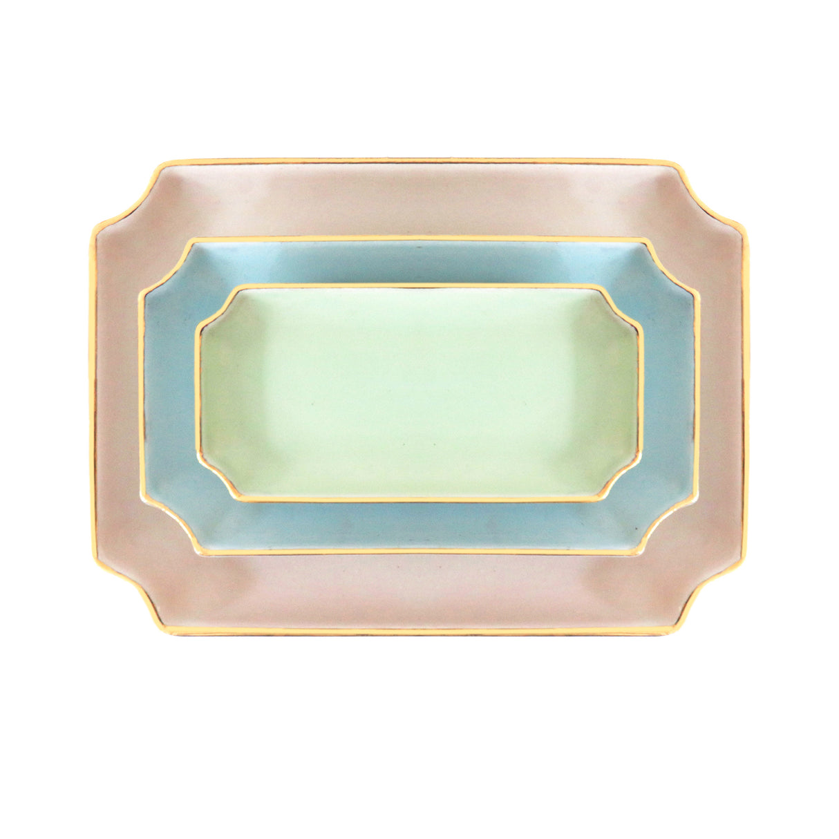 Solid Trays with Gold Accent