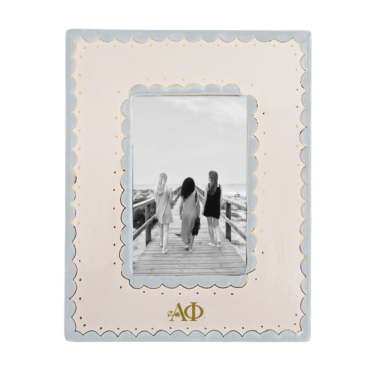 Alpha Phi Scallop Monogrammed Photo Frame