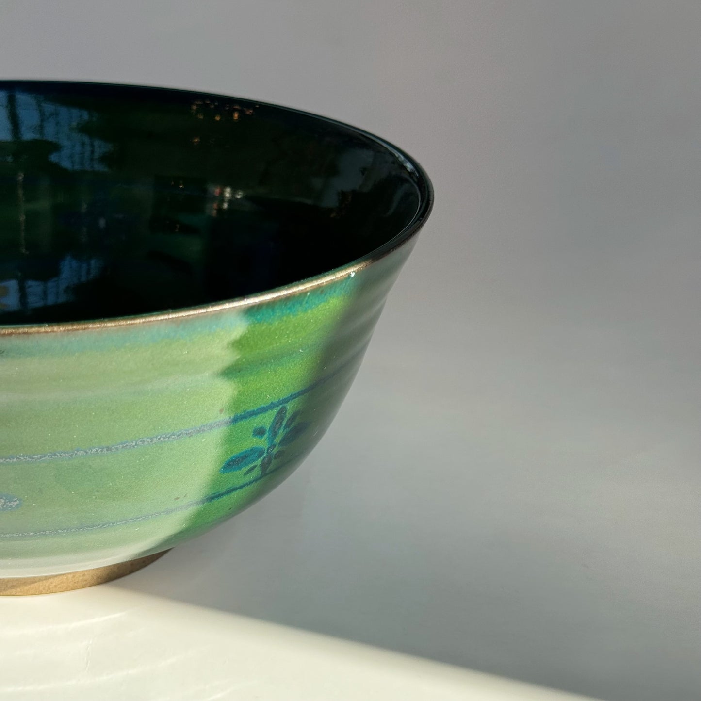 Green Ornate Bowl | Pottery by Mike