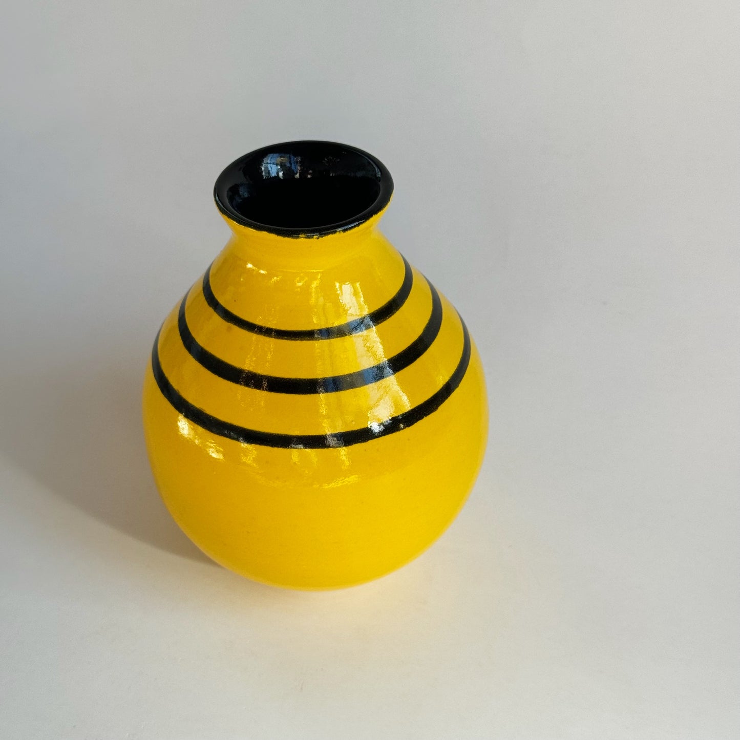 Yellow Striped Vase | Pottery by Mike