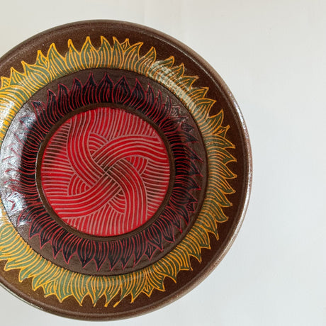 Chocolate Clay Sunflower Bowl | Jim Pratt - Tulsa Clay