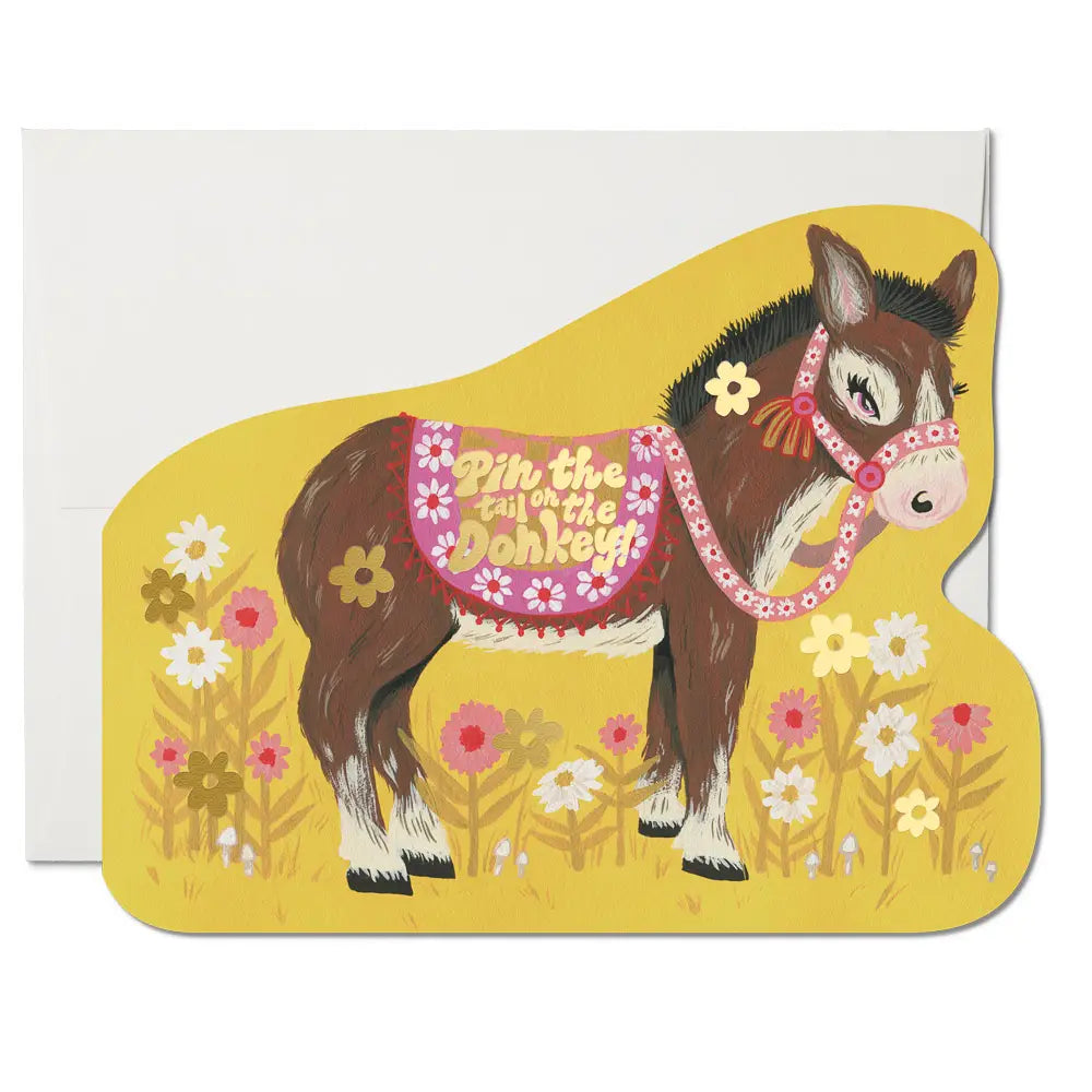 Pin the Tail on the Donkey Birthday Card