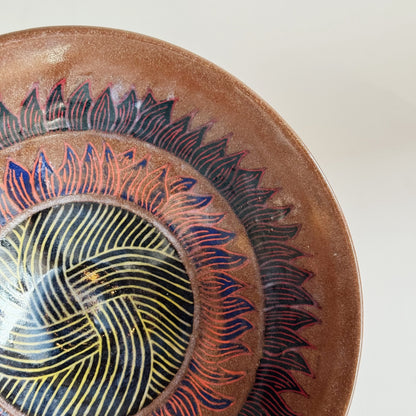 Terra Cotta Clay Sunflower Bowl | Jim Pratt- Tulsa Clay