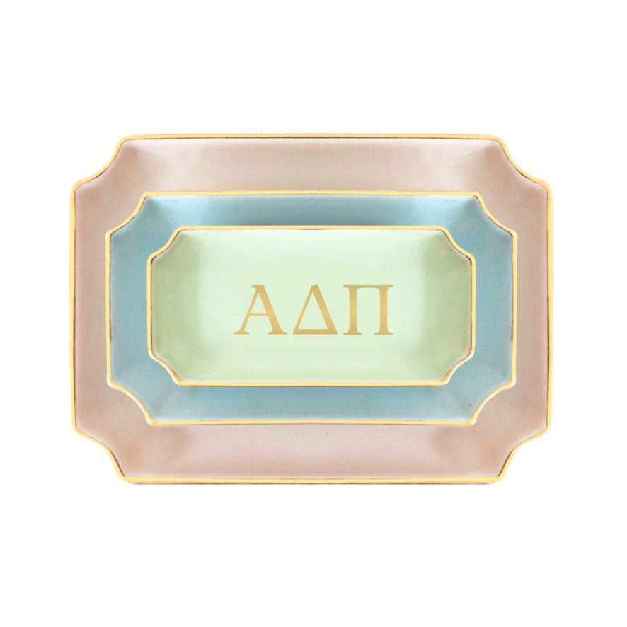Alpha Delta Pi Gold Monogram Decorative Tray