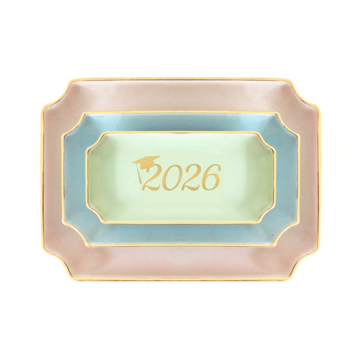 2026 Graduation Gold Monogram Decorative Tray