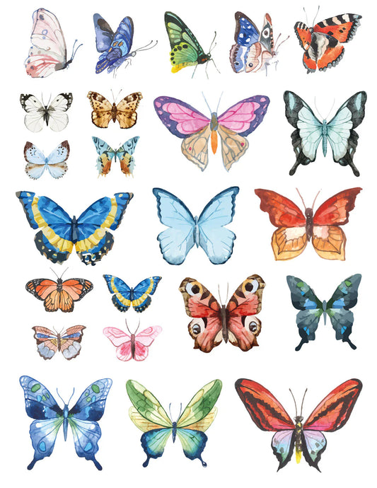 Butterfly Overglaze Decal Sheet