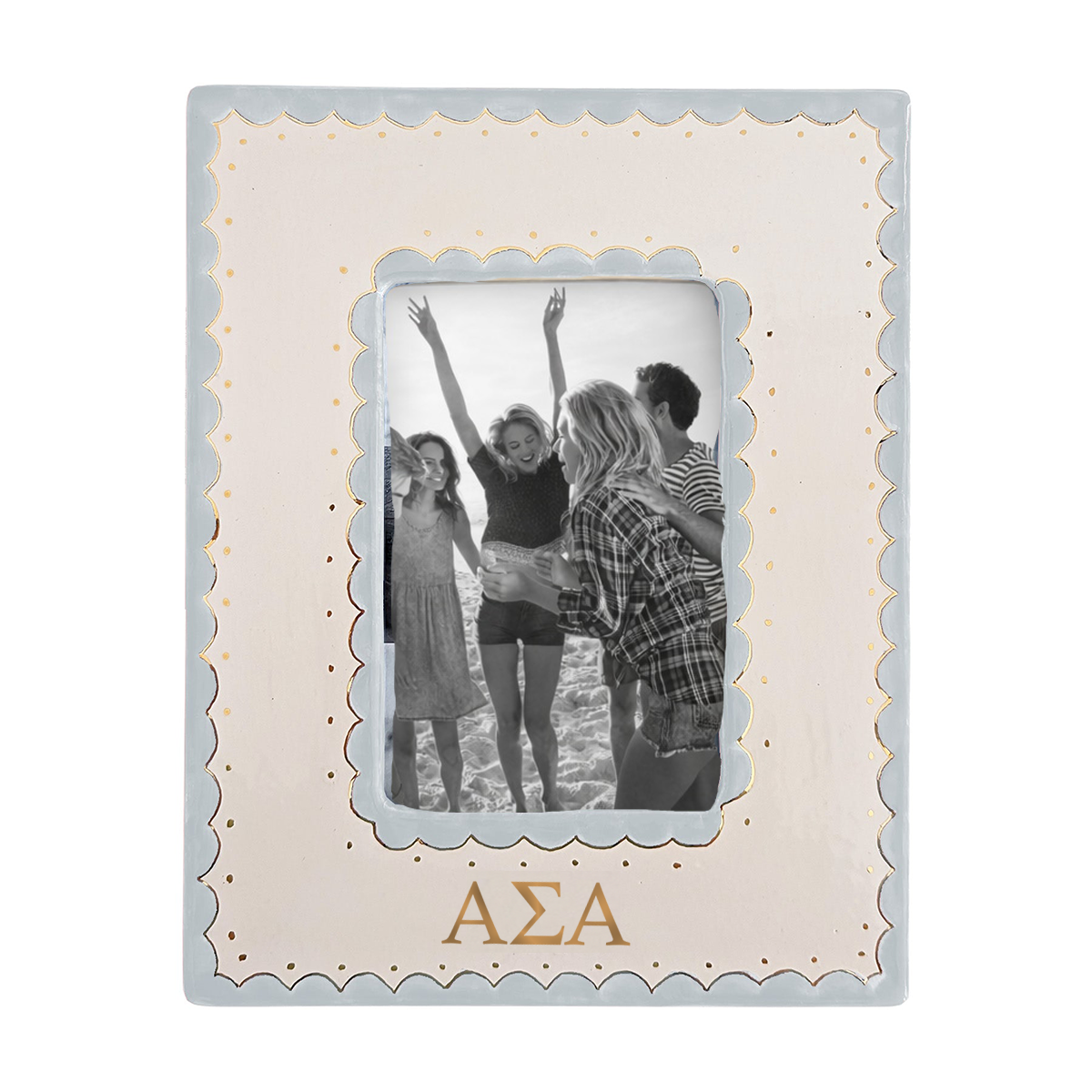 Alpha Sigma Alpha Scallop Monogrammed Picture Frame