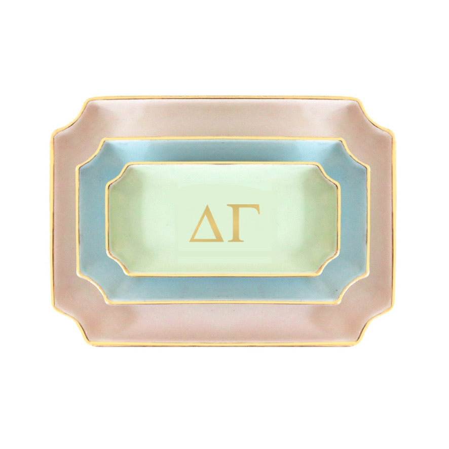 Delta Gamma Gold Monogram Decorative Tray