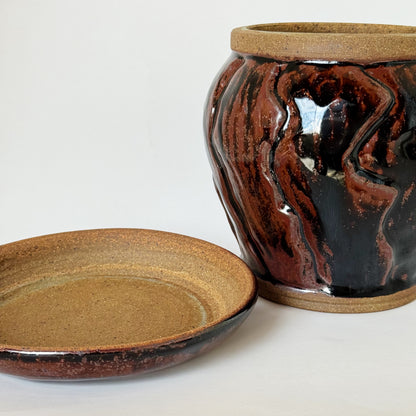 Lidded Wavy Jar | Panther Pots by Ayden Krzmarzick