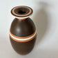 Dark Brown Striped Vase | Pottery by Mike