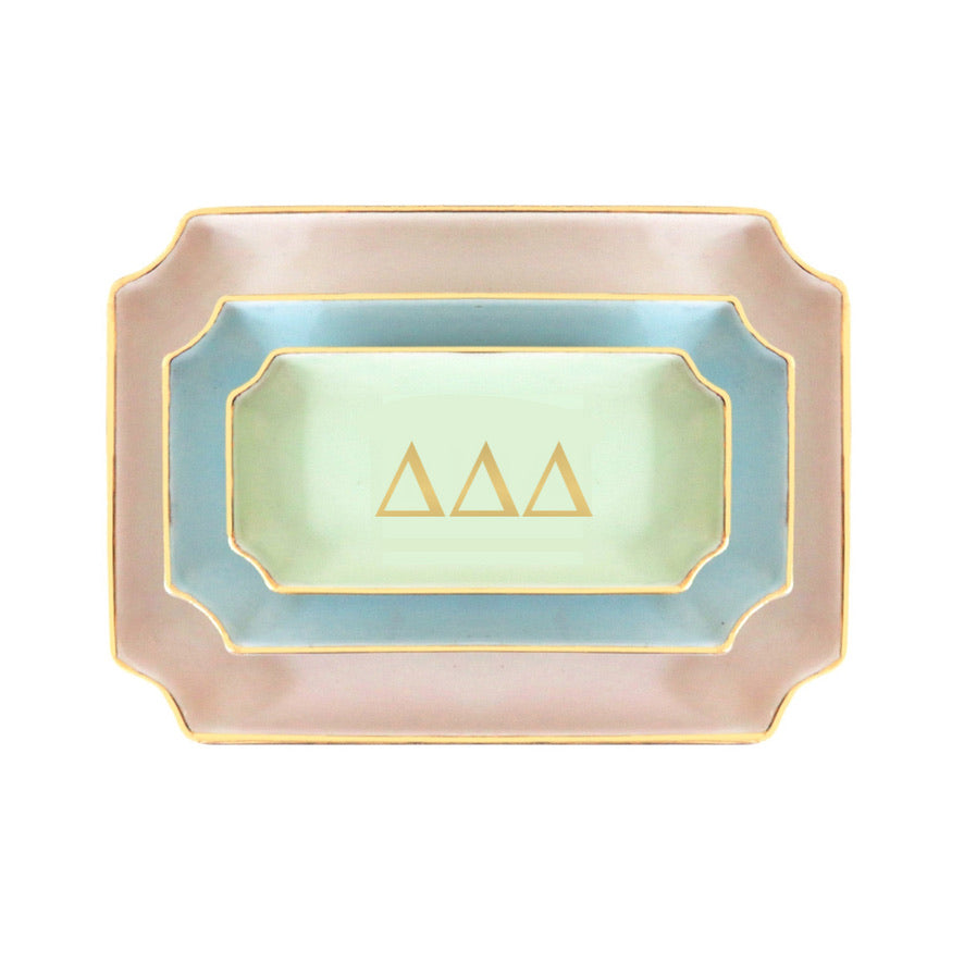 Tri Delta Gold Monogram Decorative Tray