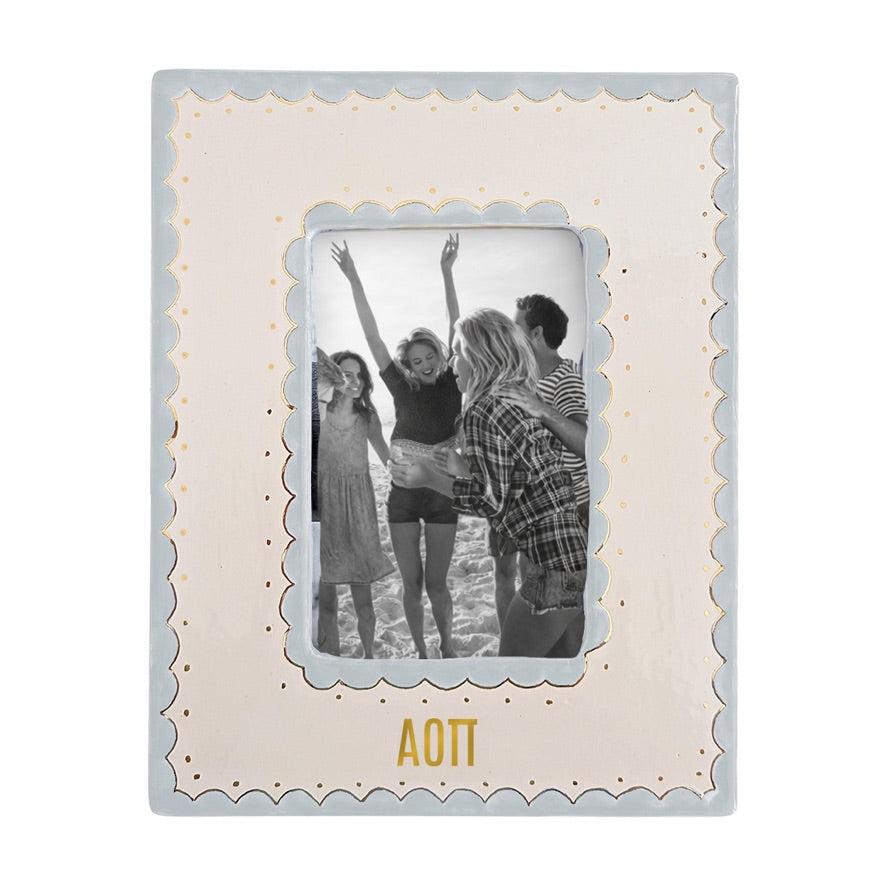 Alpha Omicron Pi Scallop Monogrammed Picture Frame