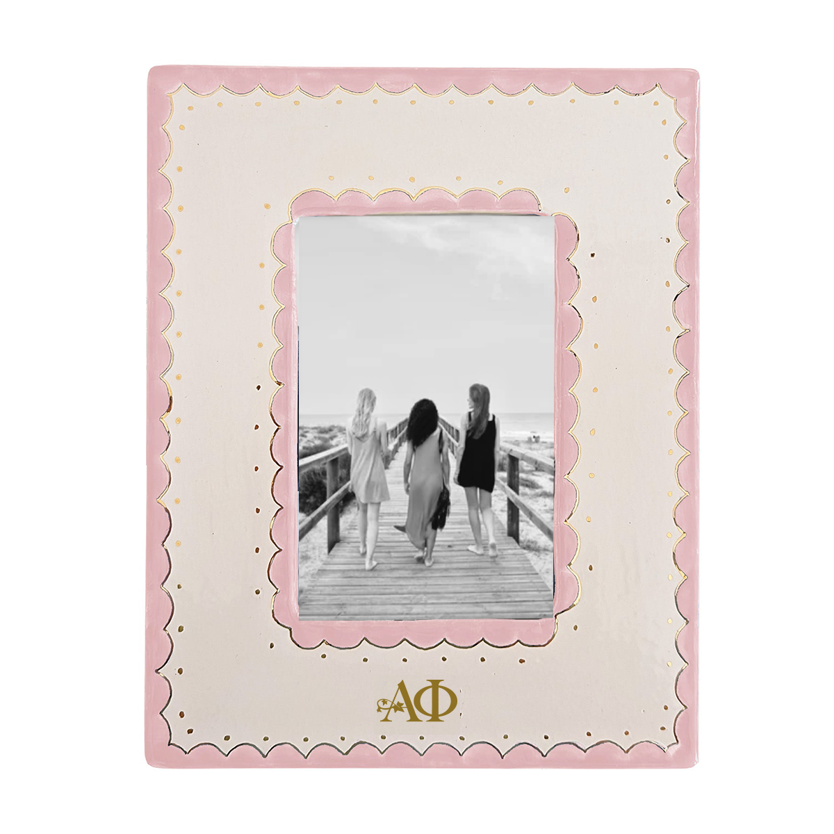 Alpha Phi Scallop Monogrammed Photo Frame