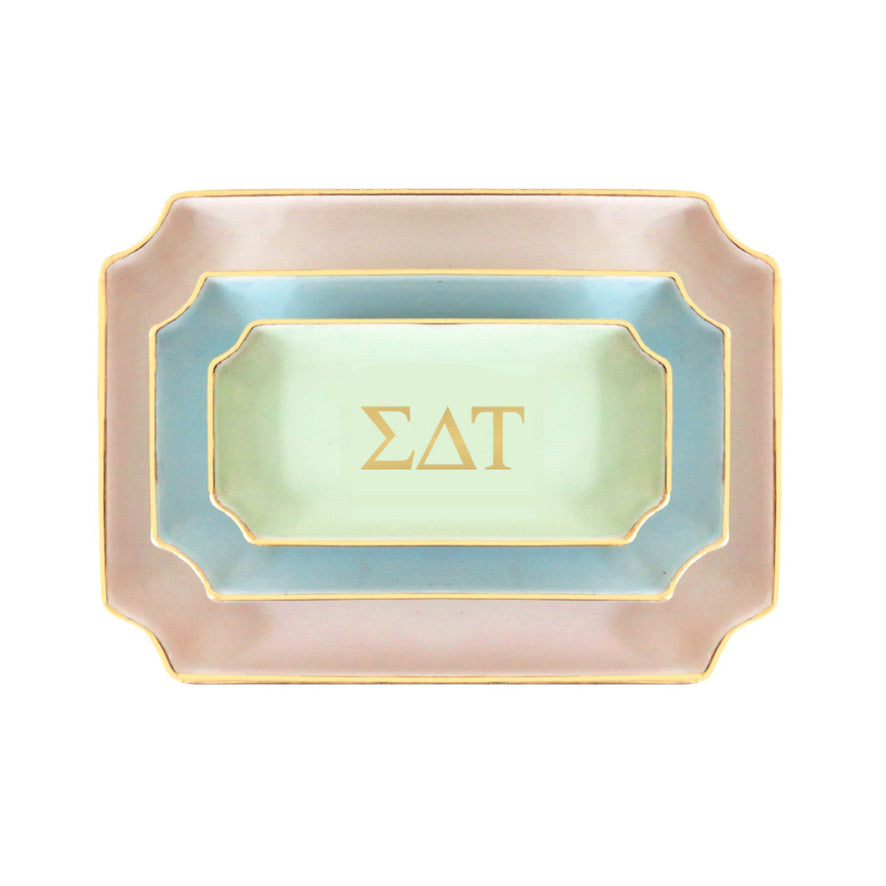 Sigma Delta Tau Gold Monogram Decorative Tray