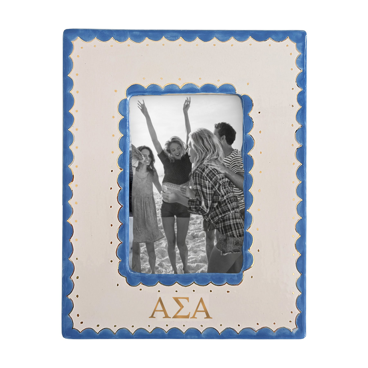 Alpha Sigma Alpha Scallop Monogrammed Picture Frame